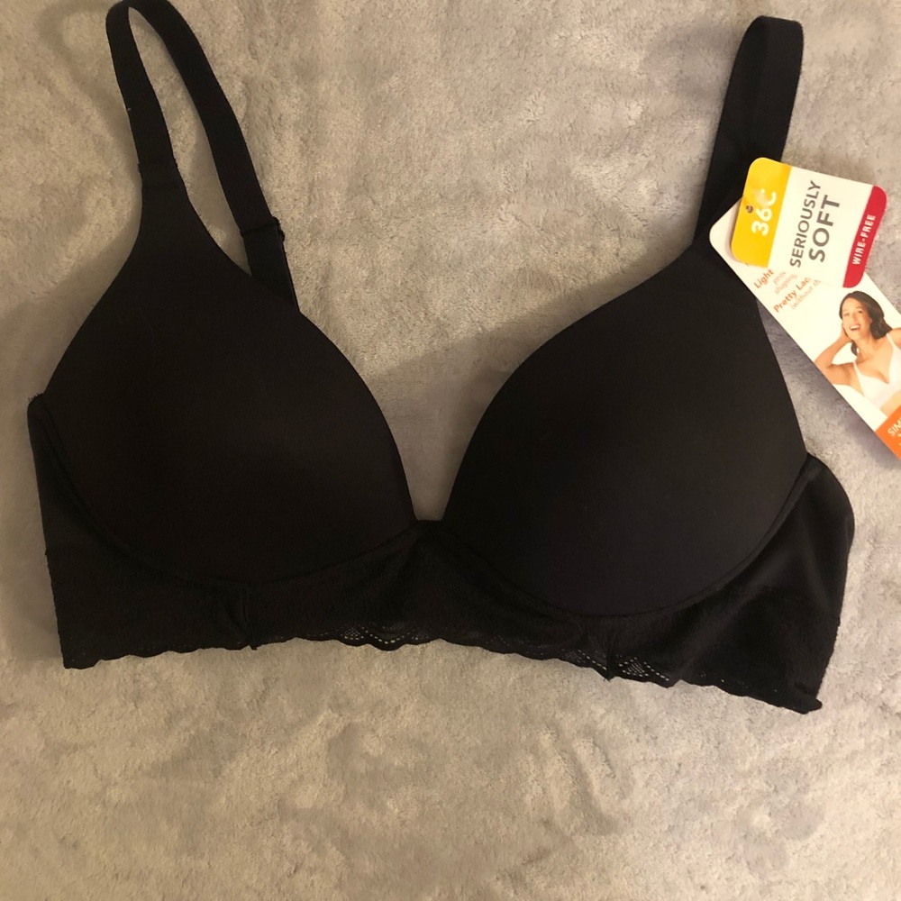 Warners Black Bra 36C NWT